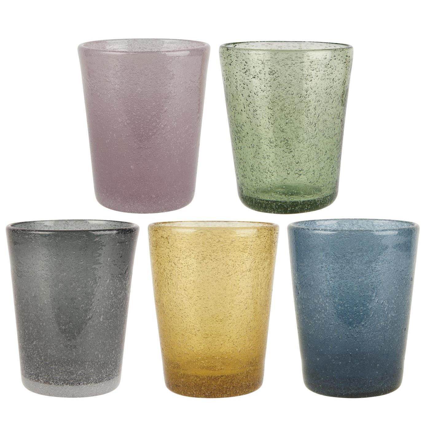 Trinkglas 5 ass Farben Colour Play mundgeblasen Dicke des Glasses kann