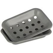 Soap dish 2 parts enamel grey