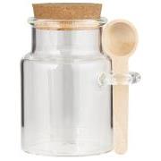 Glass jar w/cork and wooden spoon 140 ml