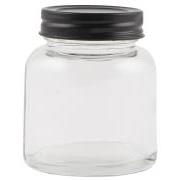 Glass jar small Sevilla w/black lid, 150 ml