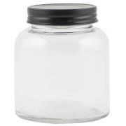 Glass jar medium Sevilla w/black lid, 350 ml