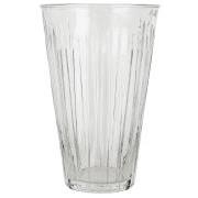 Vase høj rillet glas