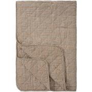 Quilt natur m/brune, blå og hvide striber