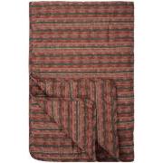 Quilt m/røde, grå og grønne striber