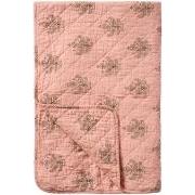 Quilt rosa m/mørkegråt blokmønster