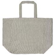 Bag quilted white and dark grey stripes