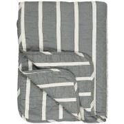 Quilt white, black and dusty blue stripes