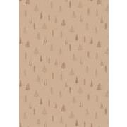 Paper roll Christmas trees on beige background