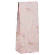 Paper bag light pink w/leaf pattern 100 pcs