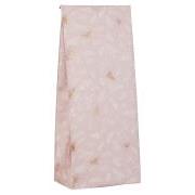 Paper bag light pink w/leaf pattern 100 pcs