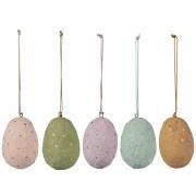 Easter egg 5 asstd colours for hanging small w/golden dots