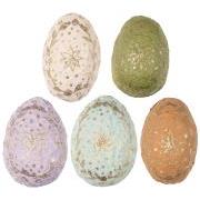 Easter egg 5 asstd colours small two-piece w/golden pattern