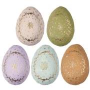 Easter egg 5 asstd colours medium two-piece w/golden pattern