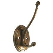Hook double oval dark brass Sorbonne