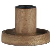 Candle holder mango wood f/tall dinner candle