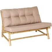 Loungesofa bambus m/hørfarvede hynder