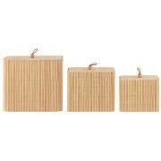 Box set of 3 w/bamboo lid square