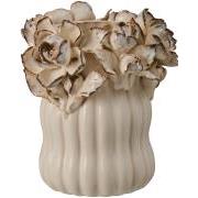 Vase glaseret Rose hvid åbning Ø:6,5 cm