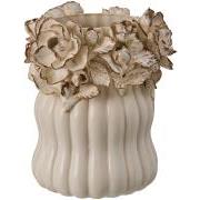 Vase glaseret Rose hvid åbning Ø:10,5 cm