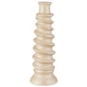 Candle holder f/2.2 cm candle Saga cream w/inclined rings