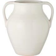 Vase m/hank hvid krakeleret overflade