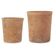 Red clay pot set of 2 w/hole in bottom