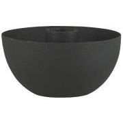Candle holder f/dinner candle bowl-shaped black