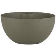 Candle holder f/dinner candle bowl-shaped dusty green
