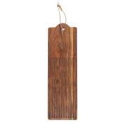 Cutting board w/grooves oblong w/leather string oiled acacia wood