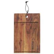 Cutting board w/groove w/leather string oiled acacia wood