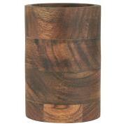 Jar cylindrical oiled acacia wood