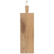 Tapas board oblong w/handle w/leather string acacia wood