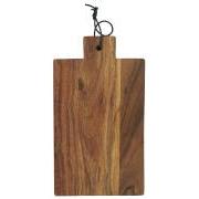 Cutting board rectangular w/leather string oiled acacia wood