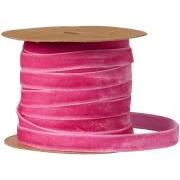 Velourbånd på spole 10 m pink