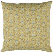 Cushion cover green w/blue/lilac pattern