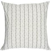 Cushion cover white w/beige/green pattern