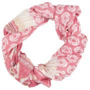 Scarf light pink/white w/block pattern