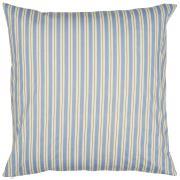 Cushion cover Alvin blue w/white and brown stripes