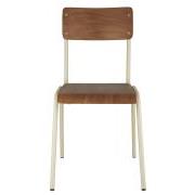 Chair plywood seat/backrest and cream metal frame knock-down stackable