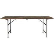 Long table w/wooden tabletop and metal stand UNIQUE different sizes/weight L:195 cm, W:62 kg