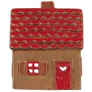 House f/tealight Stillenat red roof and red door