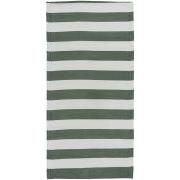 Rug wide striped dusty green recycled plastic