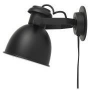 Væglampe sort ledning L:150 cm