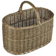 Basket oval w/straight sides and handle across
