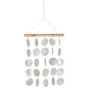 Wind chime w/beach shells oblong 5 rows white