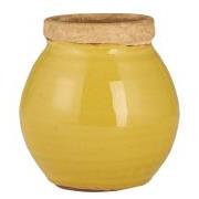 Vase mustard m/naturfarvet kant Avignon