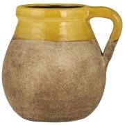 Vase m/hank naturfarvet m/mustard kant Avignon