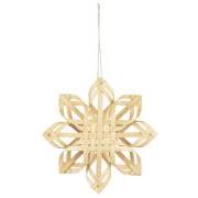 Snowflake for hanging braided chip wood