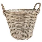 Basket rattan w/plastic inside