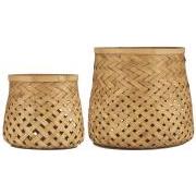 Basket set of 2 bamboo braid